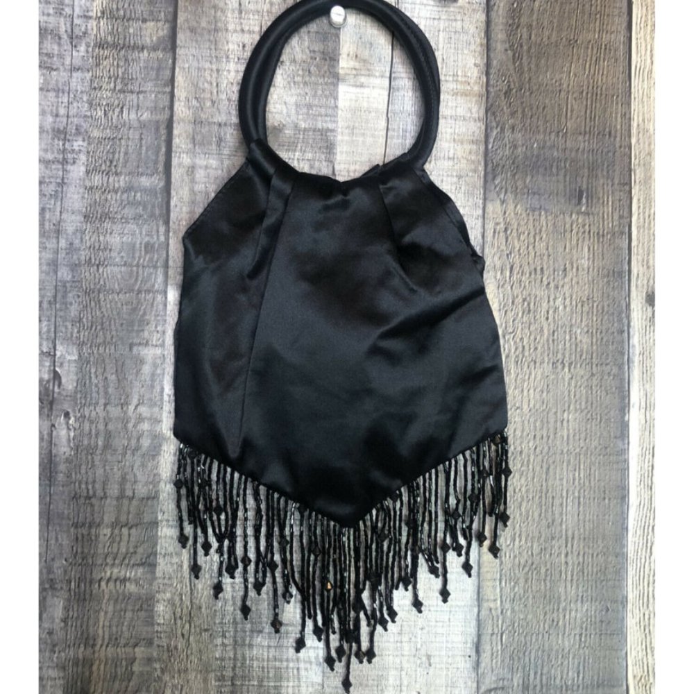 Vintage Black Beaded Mini Bag Y2K Purse Clueless